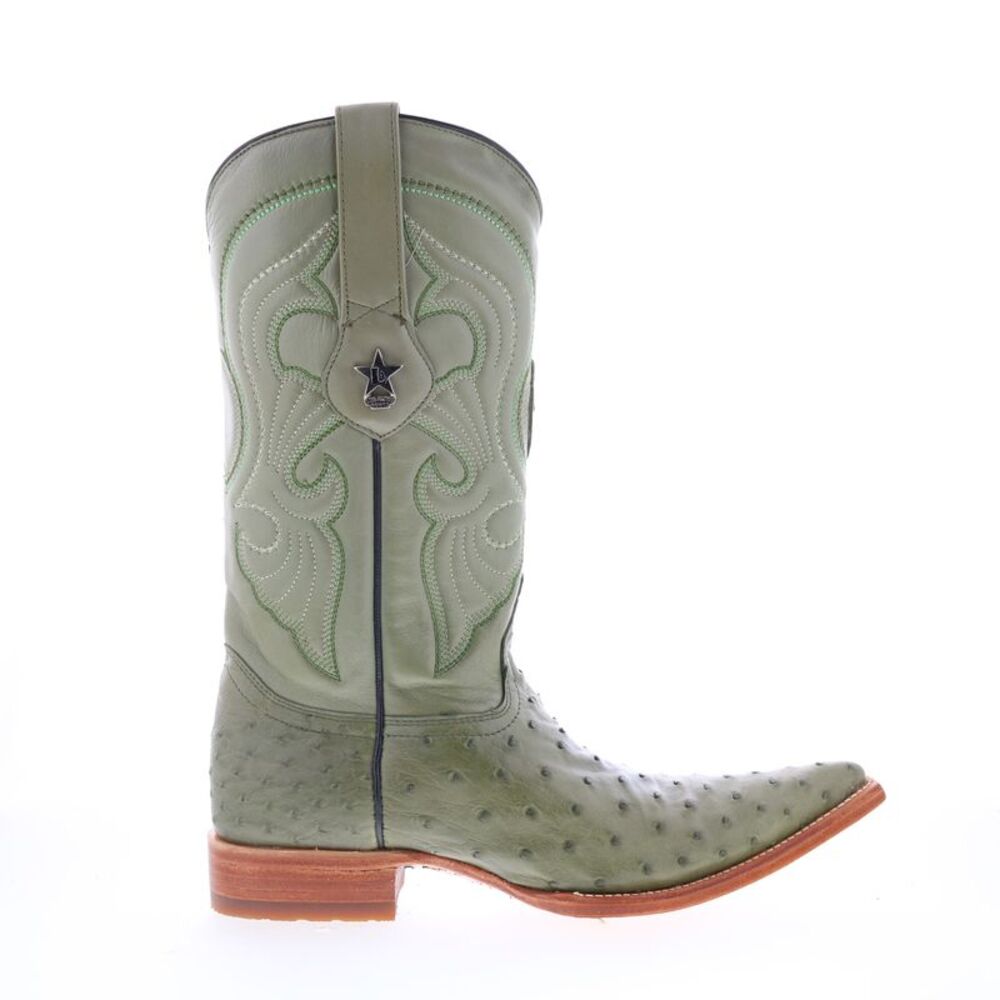 Los Altos Mens Ostrich Boots XXX-Toe Green Boots (NWT)